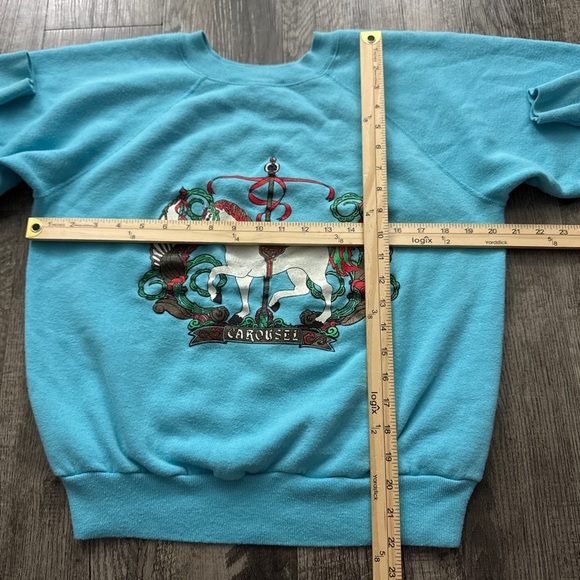 Vintage 80s Carousal Horse Raglan Sweatshirt - Picture 3 of 5